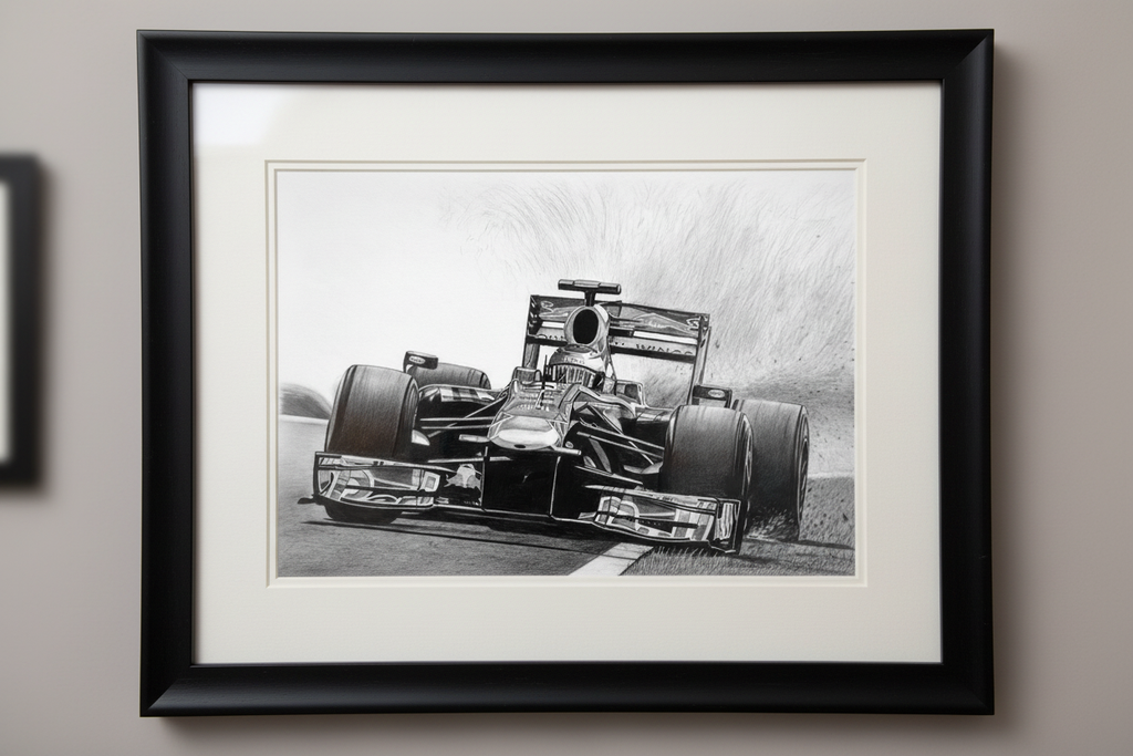 Framed Colin McRae Subaru with Glass
